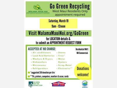 Go Green Recycling Event for West Maui Residents March 19